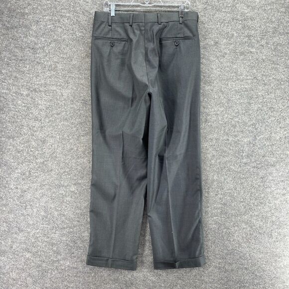 Giorgio DePaoli Dress Pants Men 34*30 Gray High Rise Pleated Straight Cuffed - Picture 2 of 10
